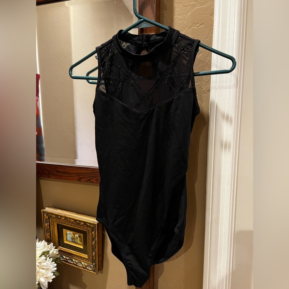 Adult Mirella Black Lace Leotard Bodysuit Small - Picture 4 of 7